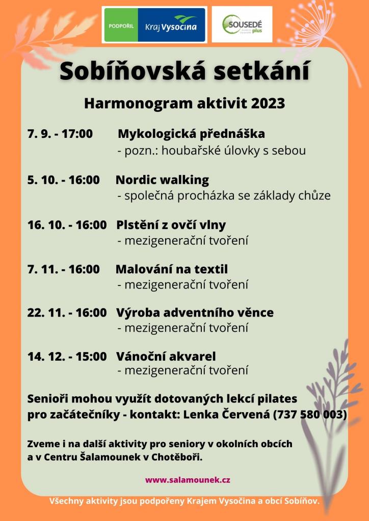 Sobíňov - aktivity senioři